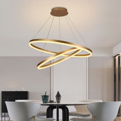 LED prigušiva luster na sajli LED/100W/230V 3000-6500K prečnik 80 cm + daljinski upravljač