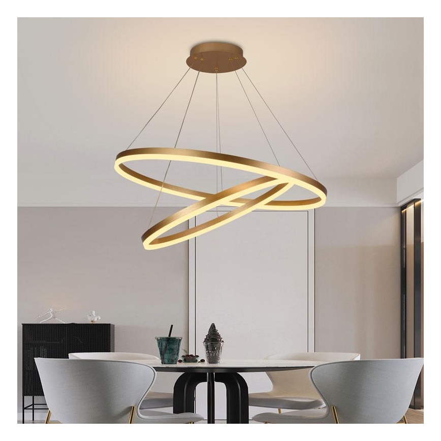 LED prigušiva luster na sajli LED/100W/230V 3000-6500K prečnik 80 cm + daljinski upravljač