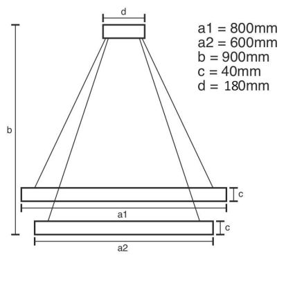 LED prigušiva luster na sajli LED/100W/230V 3000-6500K prečnik 80 cm + daljinski upravljač