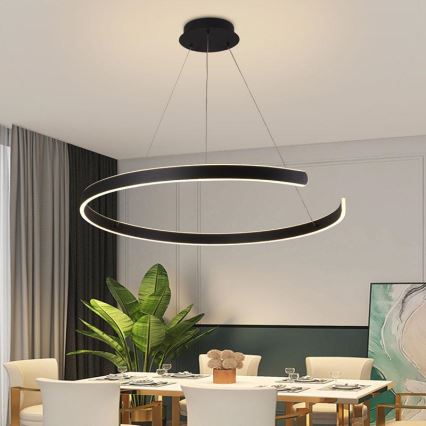 LED prigušiva viseći luster na sajli LED/100W/230V 3000-6500K prečnik 80 cm + daljinski upravljač