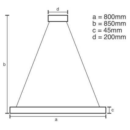 LED prigušiva viseći luster na sajli LED/100W/230V 3000-6500K prečnik 80 cm + daljinski upravljač