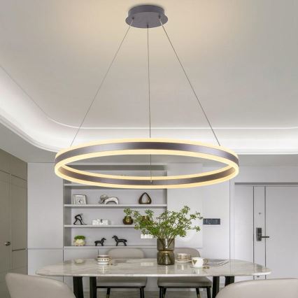 LED prigušiva viseći luster na sajli LED/110W/230V 3000-6500K Ø 80 cm + daljinski upravljač