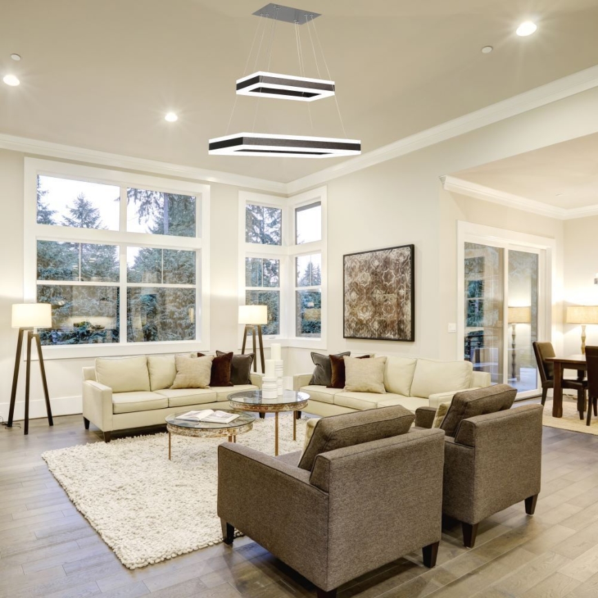 LED prigušiva luster na sajli LED/113W/230V 3000K braon