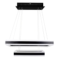 LED prigušiva luster na sajli LED/113W/230V 3000K crna