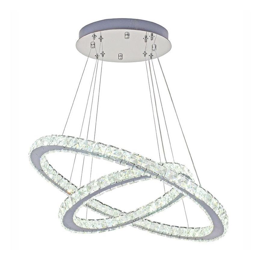LED prigušiva kristalni luster na sajli LED/115W/230V 3000-6500K srebrni + daljinski upravljač