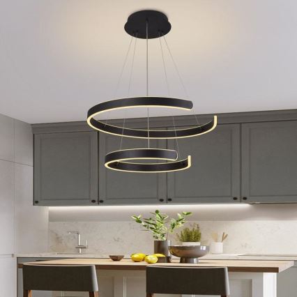 LED prigušiva luster na sajli, 120W/230V, 3000-6500K, prečnik 60 cm + daljinski upravljač