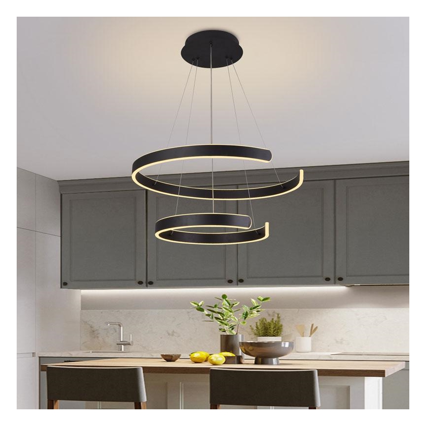 LED prigušiva luster na sajli, 120W/230V, 3000-6500K, prečnik 60 cm + daljinski upravljač