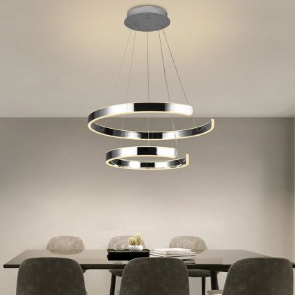 LED prigušiva luster na sajli LED/120W/230V 3000-6500K prečnik 60 cm + daljinski upravljač