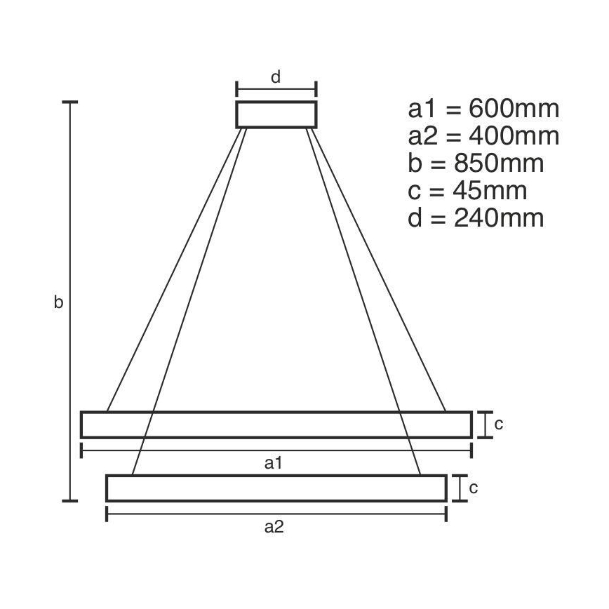 LED prigušiva luster na sajli LED/120W/230V 3000-6500K prečnik 60 cm + daljinski upravljač