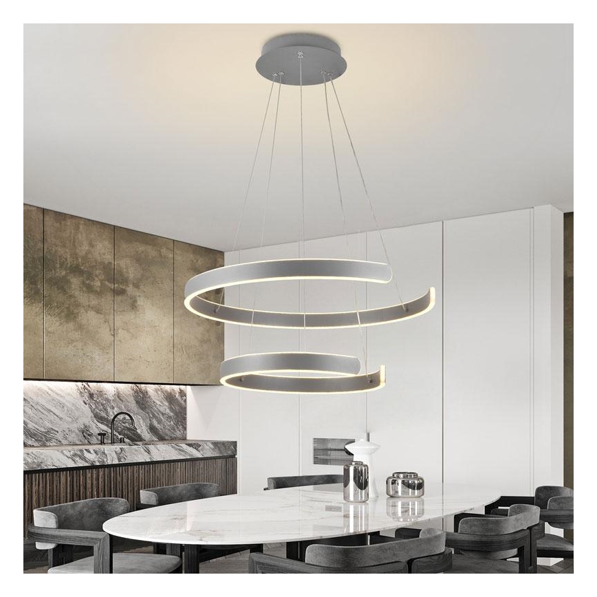 LED prigušiva luster na sajli LED/120W/230V 3000-6500K prečnik 60 cm + daljinski upravljač