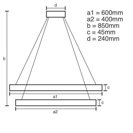 LED prigušiva luster na sajli LED/120W/230V 3000-6500K prečnik 60 cm + daljinski upravljač