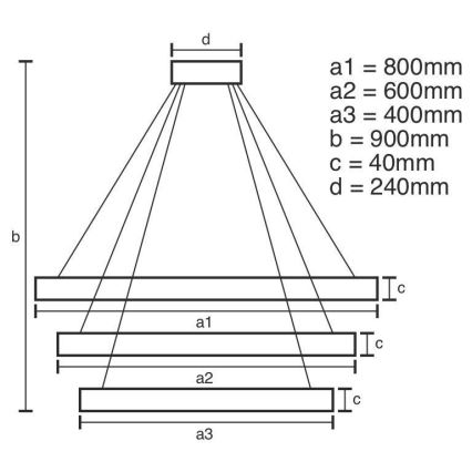 LED prigušiva luster na sajli LED/125W/230V 3000-6500K prečnik 80 cm + daljinski upravljač