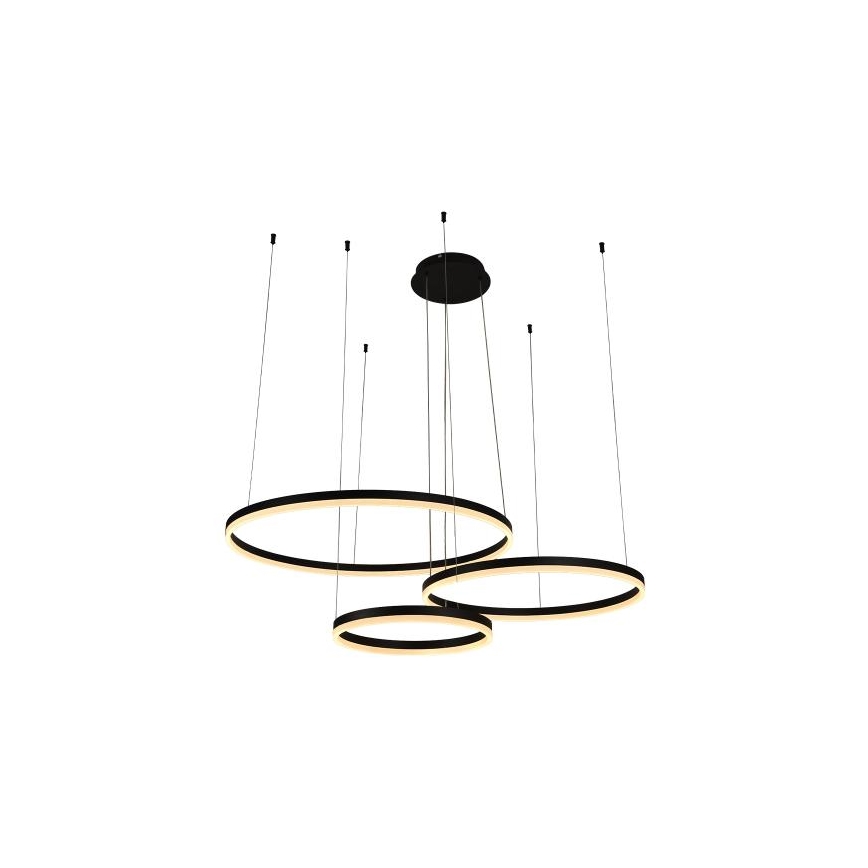 LED prigušiva luster na sajli LED/125W/230V 3000–6500K, prečnik 80 cm + daljinski upravljač