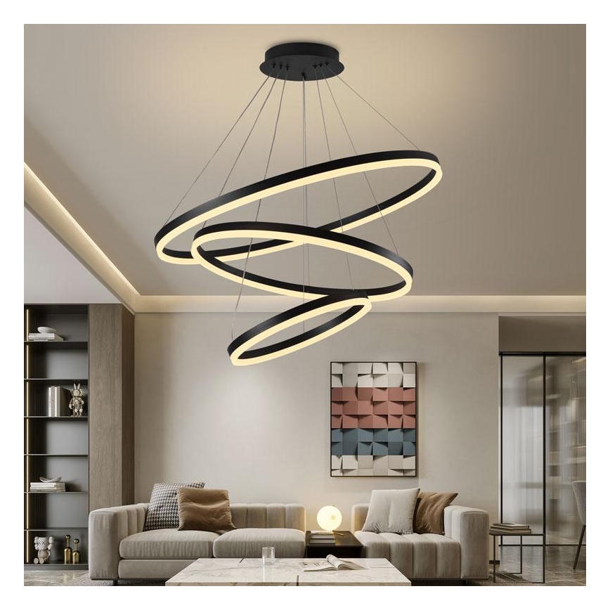 LED prigušiva luster na sajli LED/125W/230V 3000-6500K prečnik 80 cm + daljinski upravljač