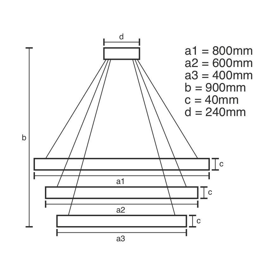 LED prigušiva luster na sajli LED/125W/230V 3000-6500K prečnik 80 cm + daljinski upravljač
