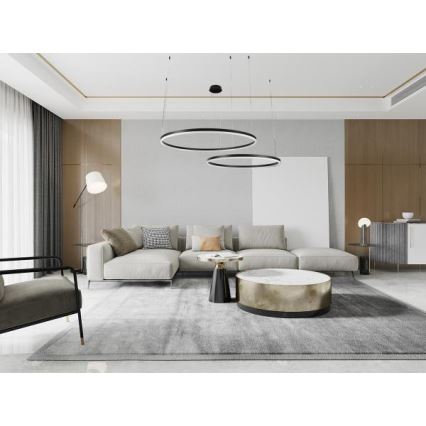 LED prigušiva luster na sajli LED/128W/230V 3000-6500K prečnik 100 cm + daljinski upravljač
