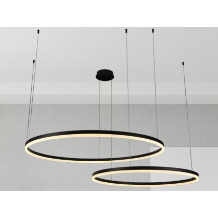 LED prigušiva luster na sajli LED/128W/230V 3000-6500K prečnik 100 cm + daljinski upravljač