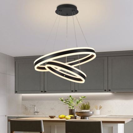 LED prigušiva luster na sajli LED/135W/230V 3000-6500K prečnik 60 cm + daljinski upravljač