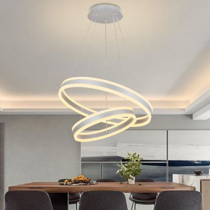 LED prigušiva svetiljka na sajli LED/135W/230V 3000-6500K prečnik 60 cm + daljinski upravljač