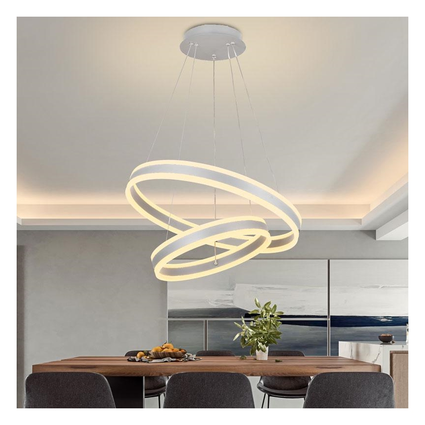 LED prigušiva svetiljka na sajli LED/135W/230V 3000-6500K prečnik 60 cm + daljinski upravljač