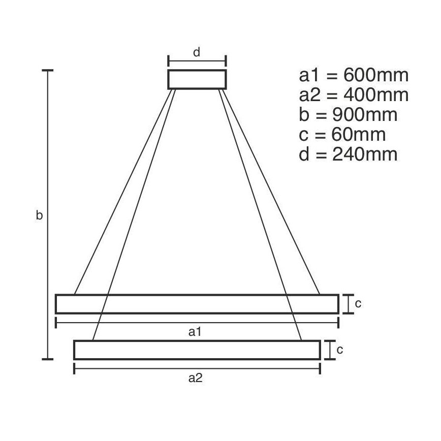LED prigušiva svetiljka na sajli LED/135W/230V 3000-6500K prečnik 60 cm + daljinski upravljač
