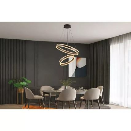 LED prigušiva luster na sajli LED/135W/230V 3000-6500K prečnik 60 cm + daljinski upravljač