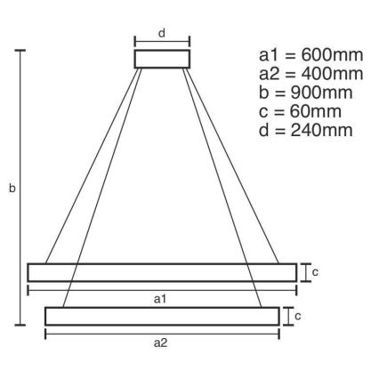 LED prigušiva luster na sajli LED/135W/230V 3000-6500K prečnik 60 cm + daljinski upravljač