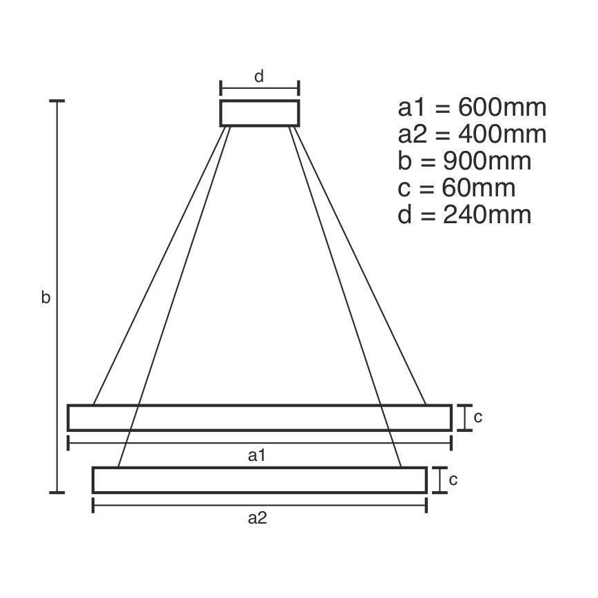 LED prigušiva luster na sajli LED/135W/230V 3000-6500K prečnik 60 cm + daljinski upravljač