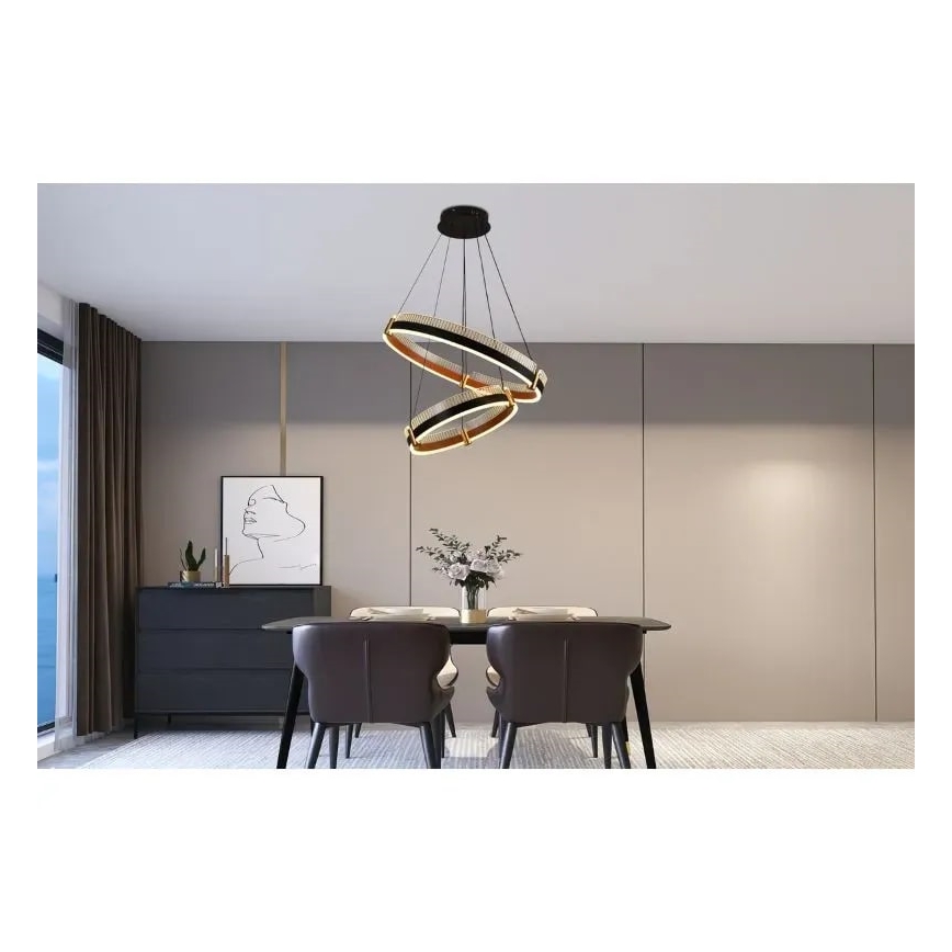 LED prigušiva luster na sajli LED/140W/230V 3000-6500K prečnika 60 cm + daljinski upravljač