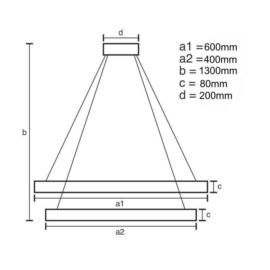 LED prigušiva luster na sajli LED/140W/230V 3000-6500K prečnika 60 cm + daljinski upravljač