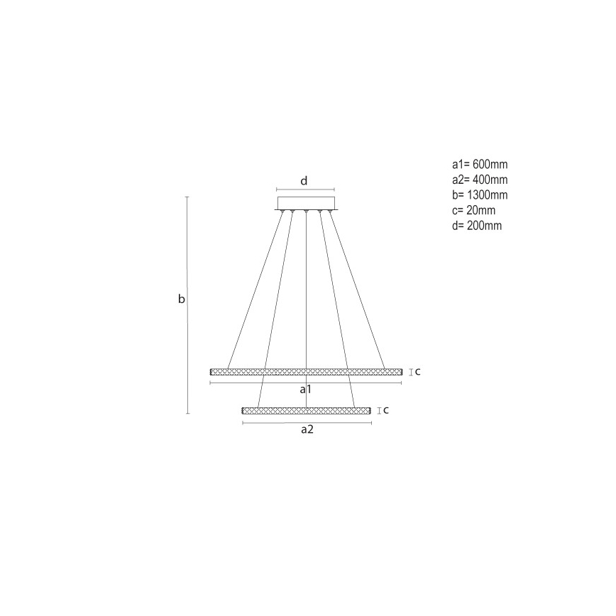LED prigušiva luster na sajli LED/150W/230V 3000-6500K + daljinski upravljač
