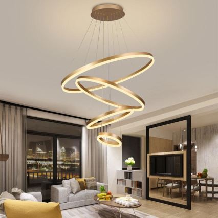LED prigušiva luster na sajli LED/165W/230V 3000-6500K prečnika 80 cm + sa daljinskim upravljačem