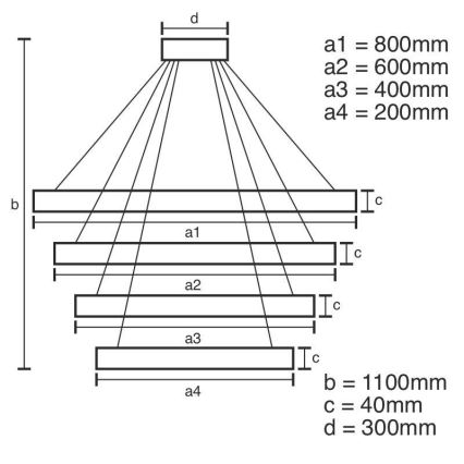 LED prigušiva luster na sajli LED/165W/230V 3000-6500K prečnika 80 cm + sa daljinskim upravljačem