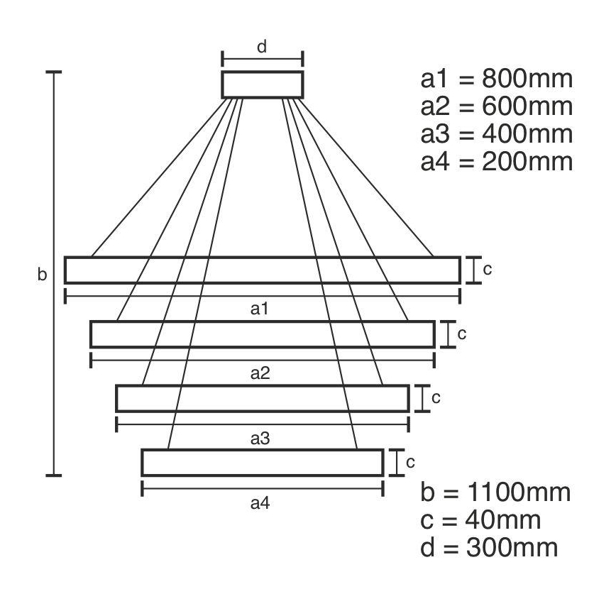 LED prigušiva luster na sajli LED/165W/230V 3000-6500K prečnika 80 cm + sa daljinskim upravljačem