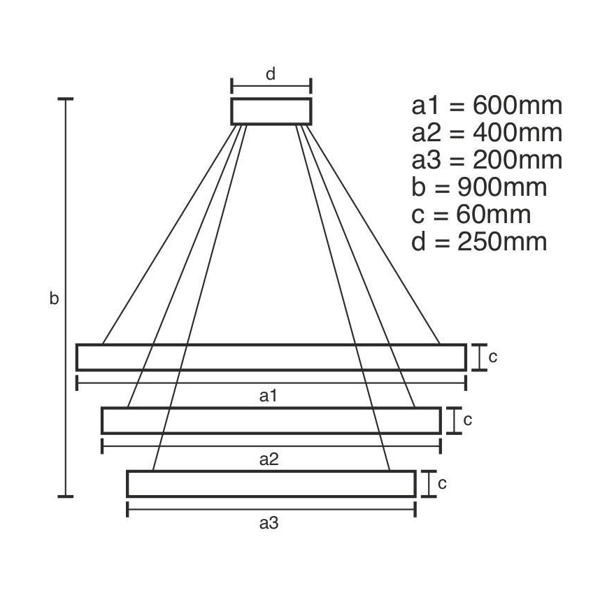LED prigušiva luster na sajli LED/165W/230V 3000-6500K prečnik 60 cm + daljinski upravljač