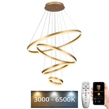 LED prigušiva luster na sajli LED/165W/230V 3000-6500K prečnik 80 cm + daljinski upravljač