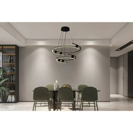 LED prigušiva luster na sajli LED/170W/230V 3000-6500K prečnik 80 cm + daljinski upravljač