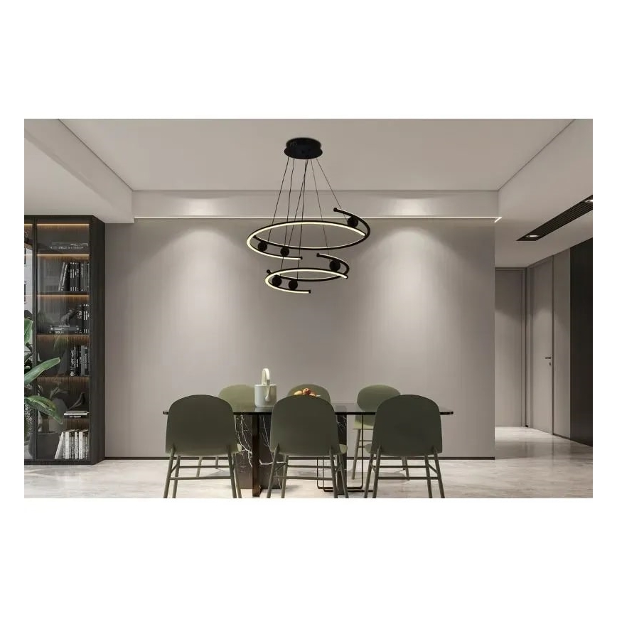 LED prigušiva luster na sajli LED/170W/230V 3000-6500K prečnik 80 cm + daljinski upravljač