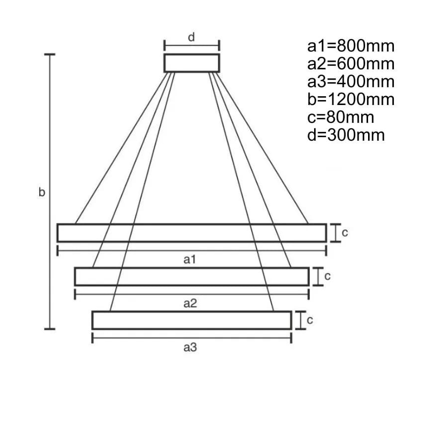 LED prigušiva luster na sajli LED/170W/230V 3000-6500K prečnik 80 cm + daljinski upravljač