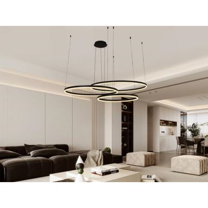 LED prigušiva luster na sajli LED/170W/230V 3000-6500K prečnik 100 cm + daljinski upravljač