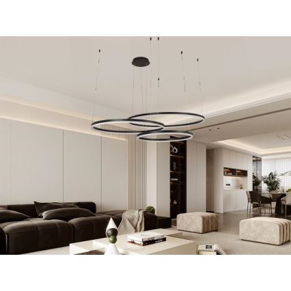 LED prigušiva luster na sajli LED/170W/230V 3000-6500K prečnik 100 cm + daljinski upravljač