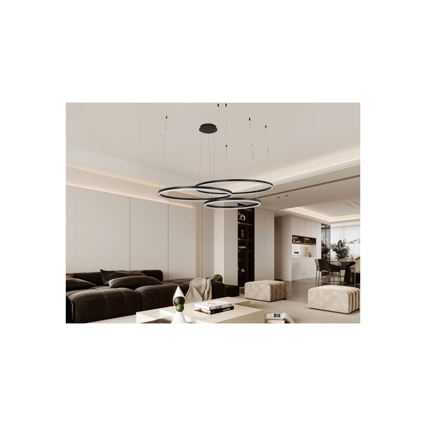 LED prigušiva luster na sajli LED/170W/230V 3000-6500K prečnik 100 cm + daljinski upravljač
