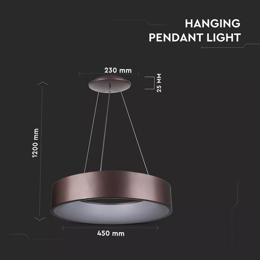 LED prigušiva luster na sajli LED/20W/230V