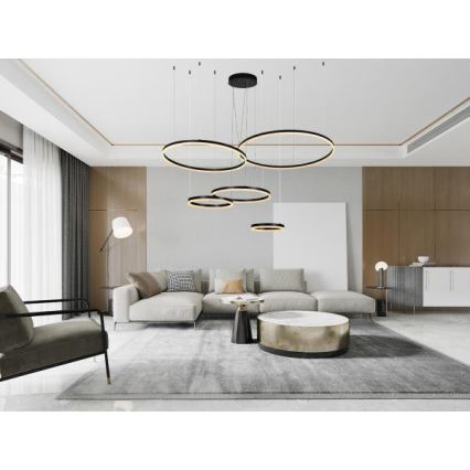 LED prigušiva viseća lampa na sajli LED/220W/230V 3000-6500K prečnik 100 cm + daljinsko upravljanje