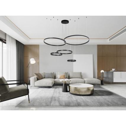 LED prigušiva viseća lampa na sajli LED/220W/230V 3000-6500K prečnik 100 cm + daljinsko upravljanje