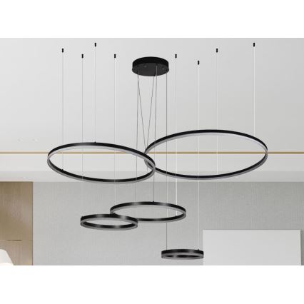 LED prigušiva viseća lampa na sajli LED/220W/230V 3000-6500K prečnik 100 cm + daljinsko upravljanje