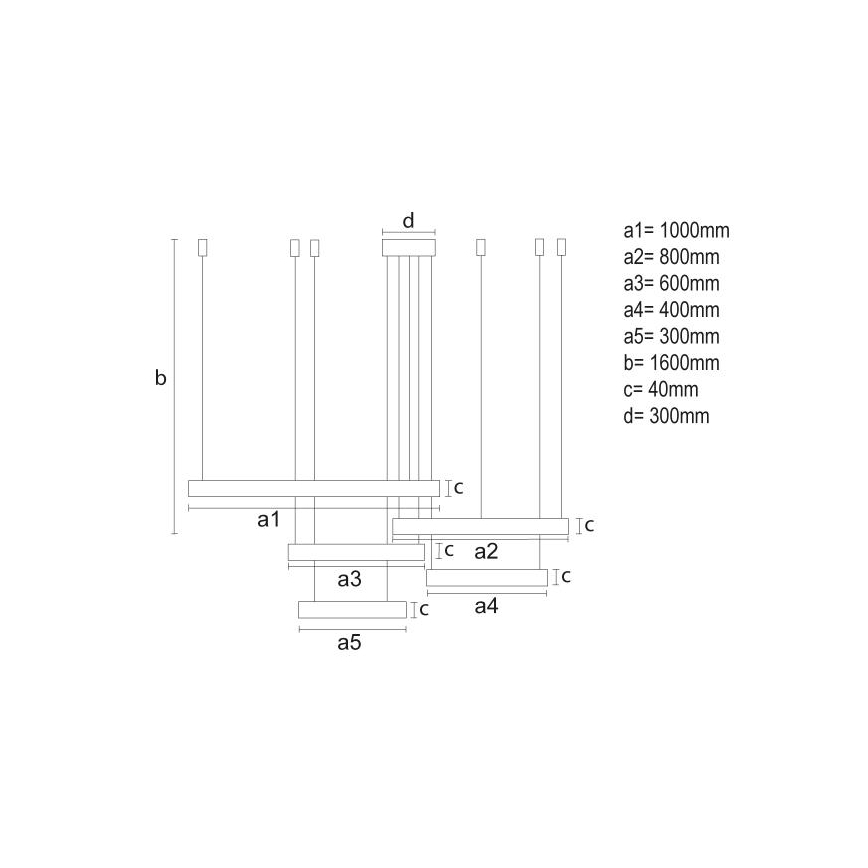 LED prigušiva viseća lampa na sajli LED/220W/230V 3000-6500K prečnik 100 cm + daljinsko upravljanje