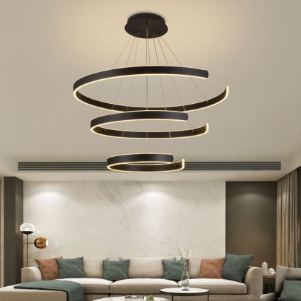 LED prigušiva luster na sajli LED/220W/230V 3000-6500K prečnik 80 cm + daljinski upravljač