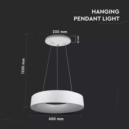 LED prigušiva luster na sajli LED/30W/230V