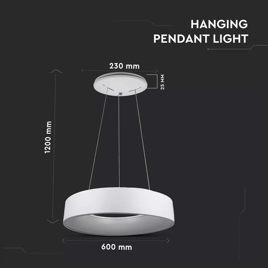 LED prigušiva luster na sajli LED/30W/230V